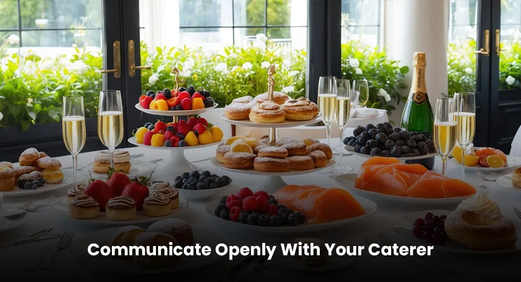 caterer communication with event