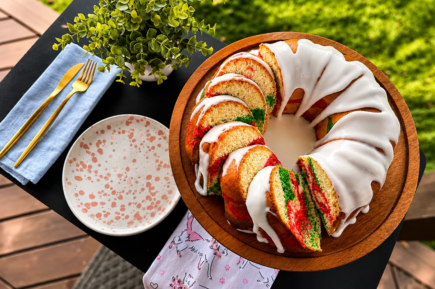 Traditional-Guyanese-Sponge-Cake-Red-&-Green-Swirl-Cake